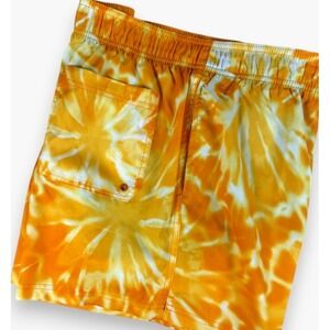 SPEEDO Men's Tie Dye Swim Bottoms Shorts -‎ Size XXL - Orange/Yellow